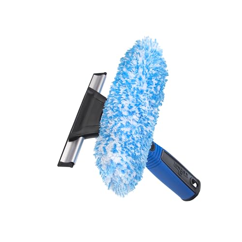 Unger Professional Connect and Clean 2-in-1 Squeegee and Scrubber 6 Window Cleaning Tool Commercial and Residential Use Washer Cleaner Supplies to Remove Excess Water and Dry