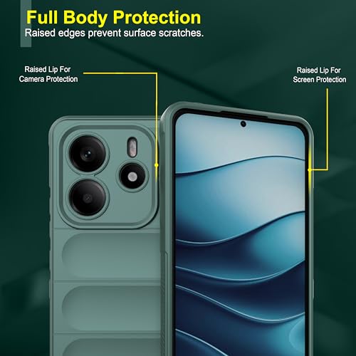 Image of Zapcase Back Case Cover for Mi Redmi Note 14 5G | Compatible for Mi Redmi Note 14 5G Back Cover | Liquid Silicon Magic Case with Camera Protection | Dark Green