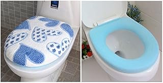 homeyuser Toilet Seat Cover 2 Piece Washable Toilet Lid & Tank Cover Pads Toilet Mat Toilet Seat Cushion (grey)