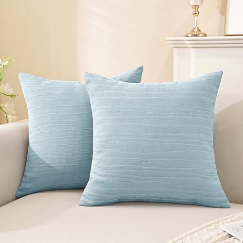 Ystyle Funda Cojin 45x45 (Juego De 2), Fundas Cojines Decorativas Geometría, Funda De Almohada Cremallera Invisible, Extra Suaves Y Lavables, para Dormitorio Salón, Gris Azul Glaciar