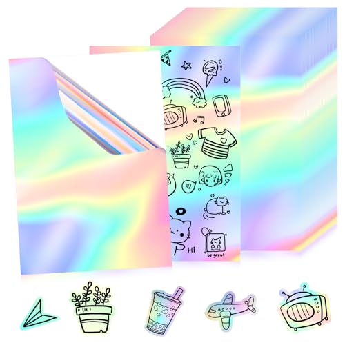 Holográfico Papel Adhesivo Para Imprimir Adhesivo 30Pcs A4 Imprimible