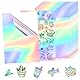 Stickerpapier Papier Zum Bedrucke 30Stk A4 Wasserdicht Bedruckbare Klebefolie Holografische Farbe Vinyl Sticker Papier Selbstklebend Für Laserdrucker Tintenstrahldrucker Schnell Trocknen 21x29,7cm