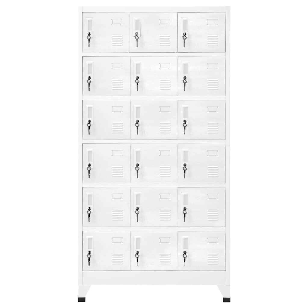 vidaXL Armadietto a 18 Scomparti in Metallo 90x40x180 cm Schedario Ufficio