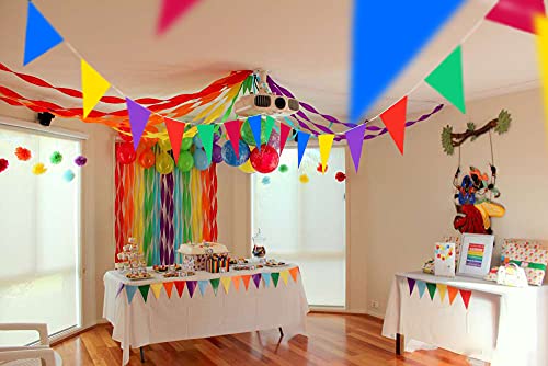 Image of Piokio 100ft Colorful Flag Banner Party Celebrations Graduation Decorations, for Party, Birthdays, Classroom Decorations (Pack of 3)