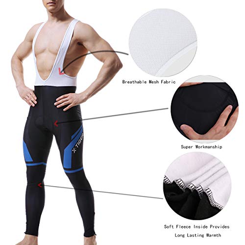 X-TIGER Men’s Cycling Bib Pants Winter,5D Padded Cycling Bike Tights,Thermal Compression Bicycle Leggings - Thumbnail 2