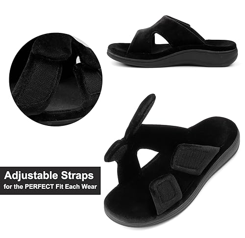 BCSTUDIO Women's Fuzzy House Slippers with Arch Support Plantar Fasciitis Orthopedic Slippers for Women Indoor and Outdoor2