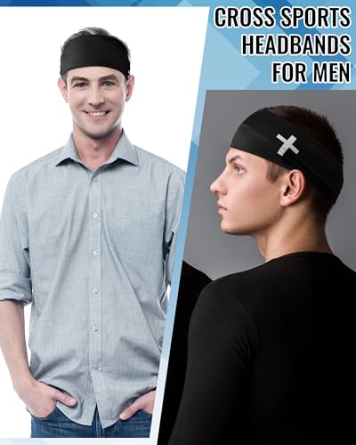 Image of Shihanee 6 Pcs Christian Headbands for Men Jesus Athletic Sweatbands Moisture Wicking Football Baseball Sports Hair Bands