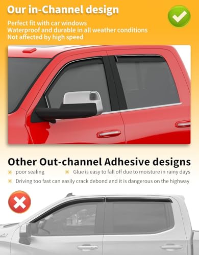 Image of Window Visors Rain Guards for 2019-2026 Dodge RAM 2500 & 3500 Crew Cab
