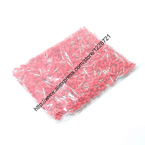 Onvas 1000pcs/pack E2508 Cord End Insulated Terminals Wire Connectors Bootlace Ferrules For 2.5mm2 14 AWG 8mm of Pin Length Brass tube - (Color: blue)