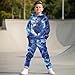 doginthehole Boys 2 Pieces Sweatsuits Pullover Cool Tiger Lightning Hoodie and Sweatpants Boys Fashion Tracksuit Set Fall Outfits Winter Clothes 7-8 Years