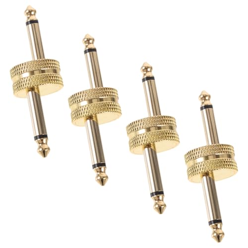 Conector de audio 6,35 mm dorado adaptador metálico de 4 piezas para altavoces