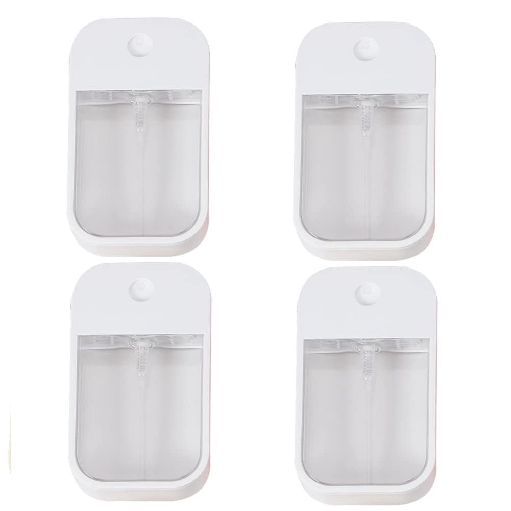 Luxylei Mini Refillable Hand Sanitizer Bottle 4pcs 45ml Portable Empty Fragrance Alcohol Cosmetic Container with Spray Fragrance Pump, 3.98*2.28inch