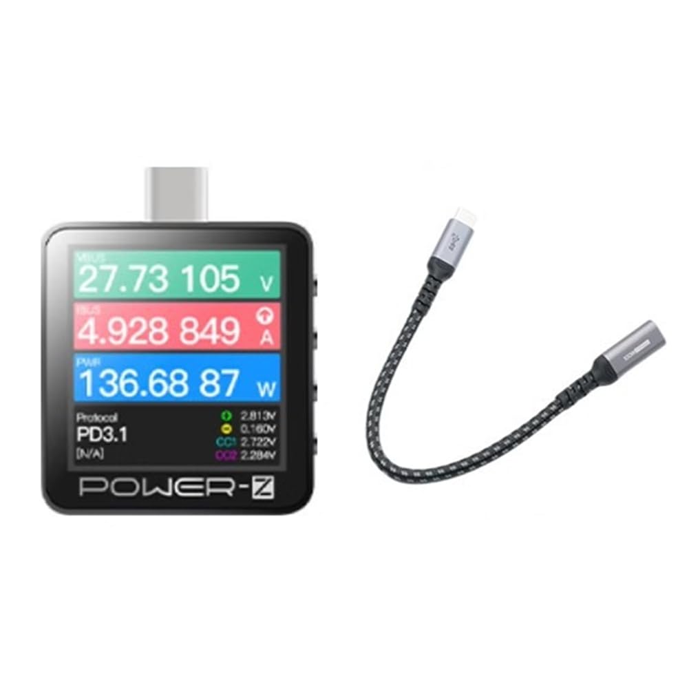 KM003C Digitalvoltmeter und Amperemeter USB-C Tragbarer Schnellladeprüfer PD3.1 QC5.0 140W Powerbank Kabel Enthalten