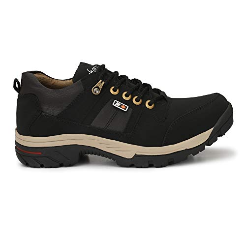 Image of Shoe Island Solid Black Premium Leatherette Ankle Length Casual Boots for Men