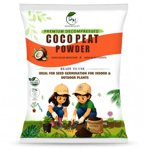 Image of Premium Decompressed Coco Peat Powder for Plants | Ready to Use Natural Coconut Coir Growing Medium | High Water Retention,Seed Germination, Potting Mix, Indoor & Outdoor Plants 1kg