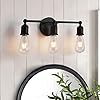 stambord 3-Light Vanity Light Fixture, Industrial Bathroom Vanity Lights, Farmhouse Vanity Lights for Bathroom Over Mirror, Matte Black Sconce Wall Lighting for Bedroom Hallway