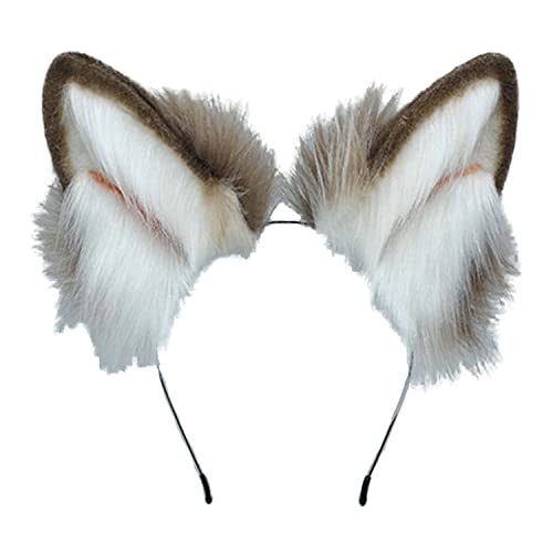 Faylay Women Dog Ear Headband Furry Animal Ear Hair Accessories (CQSKQ)