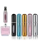 FitDA 5 PCS 5ML Perfume Atomiser Bottles, Refillable Perfume Spray Bottle Easy to Refill Empty Atomiser for Purse, Handbag, Pocket and Luggage