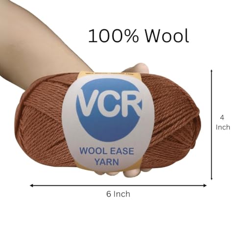 Image of VCR Chocolate Wool Ease Yarn, 100 Grams Hank, 260 Meters Length, 100% Wool Ball for Crochet and Knitting, Suitable for Mufflers, Scarves & cowls Pack of 1