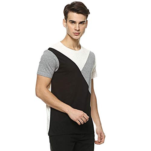 Image of CAHOOT Color Block Men Round Neck Multicolor T-Shirt