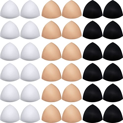 Syhood 18 Pairs Triangle Sports Bra Pads Inserts Women Push up Breast Insert Pads Sponge Removable Bra Cup Inserts Pad