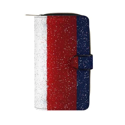 Portefeuille en cuir drapeau français fini le désordre avec ce grand rangement porte-ID