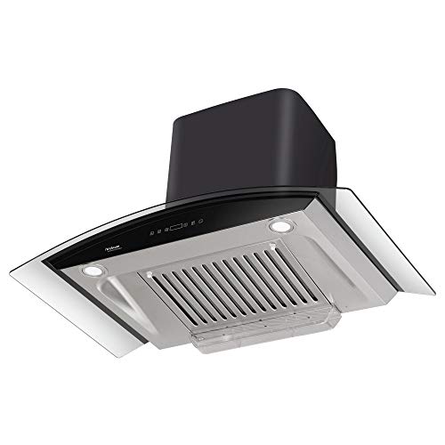 Image of Hindware Smart Appliances | Nevio 90 cm | 1200 m3 /hr Auto Clean Chimney | Baffle Filter | Curved Glass | Wall Mounted (Black)