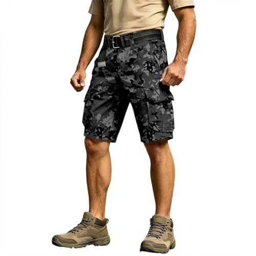 Pantalon cargo homme de plage et randonnée en plein air noir