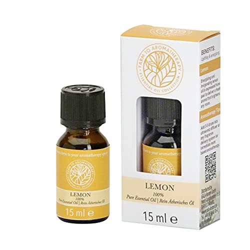 FARM TO AROMATHERAPY Zitronenöl - Zertifiziertes 100% Naturreines Ätherisches Öl Zitrone - Aromatherapie Duftöl für Diffuser, Duftlampe, Luftbefeuchter & Sauna - 15 ml Cover