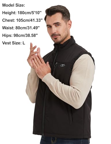 Techstuph Beheizbare Weste Herren mit 3 Einstellbar Temperatur 11 Heizzonen Heizweste Damen Beheizbare Jacke Maximale Temperatur 140°F (Ohne akku)