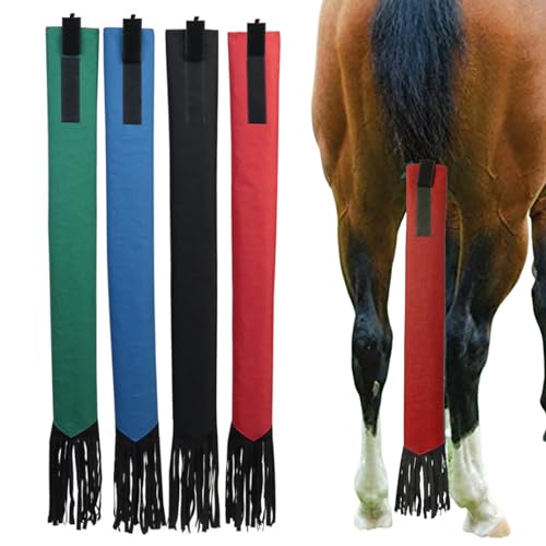 Bolsa para cola de caballo Wedhapy con flecos lote de 4 protectores ecuestres 2