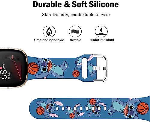 Leotop Stitch Blue Basketball Bands Compatible with Fitbit Sense/Sense 2/Versa 3/Versa 4 - Image 3