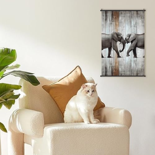Toile en bois à suspendre éléphant pour embellir vos murs vides