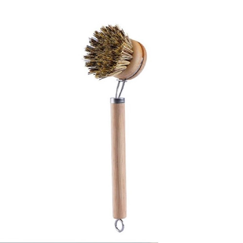 Cepillo de bambú para Fregar Platos, de Madera, para Cocina, de Hierro Fundido, para sartenes y ollas (3 Unidades)