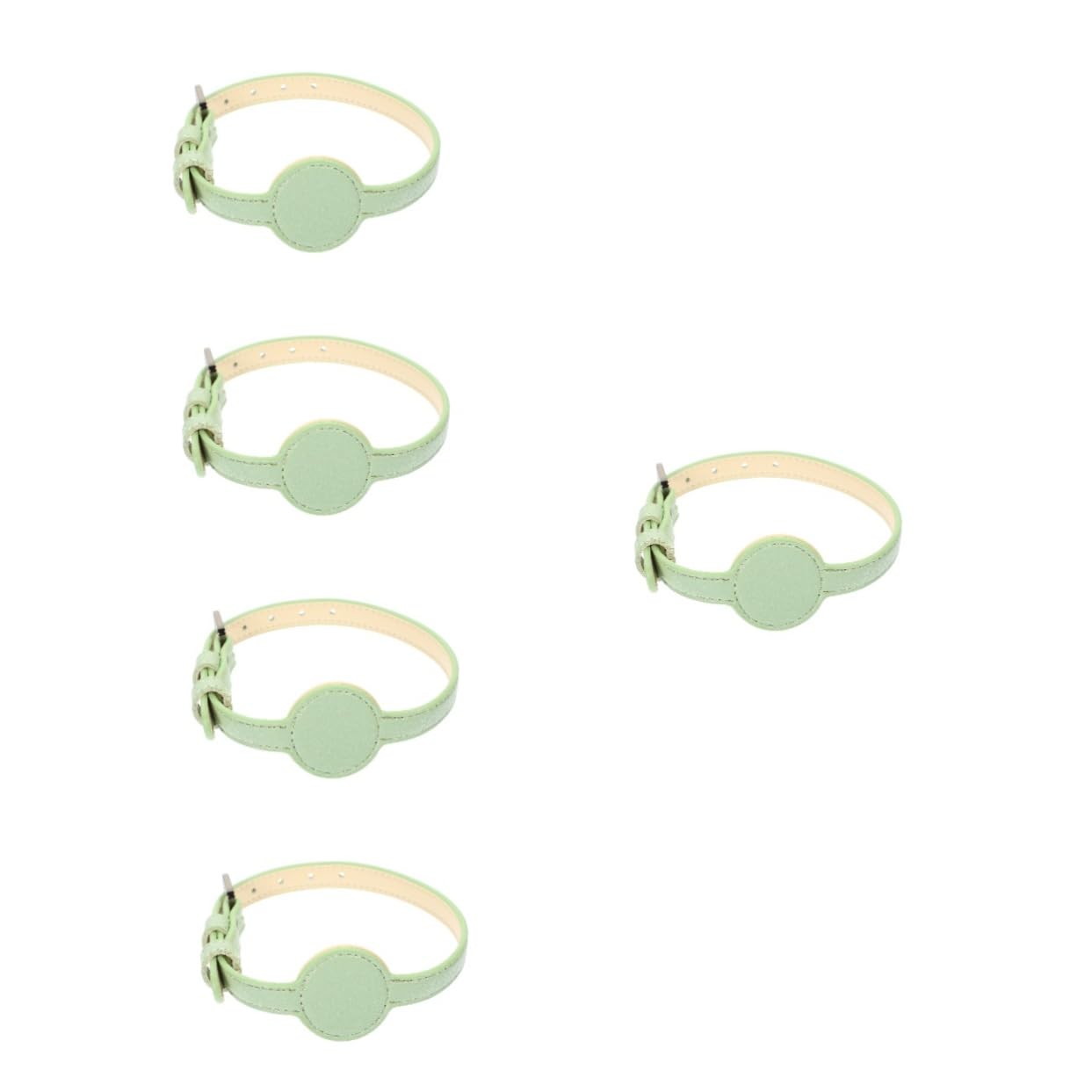 FOMIYES 5stücke Cat Tracer Collar Verstellbares Atmungsaktives Katzenhalsband Aus Pu-Material Leicht Und Bequem Für Outdoor-aktivitäten Kompatibel Mit Helligrün