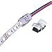 QIJIE RGB LED Connector for 10mm Non-Waterproof/Silicon Waterproof Strip Light, 4 Pin Board to Wire LED Tape Splice Terminal,Work with WS2813, WS2815, Not Include Wire, 10 PCS
