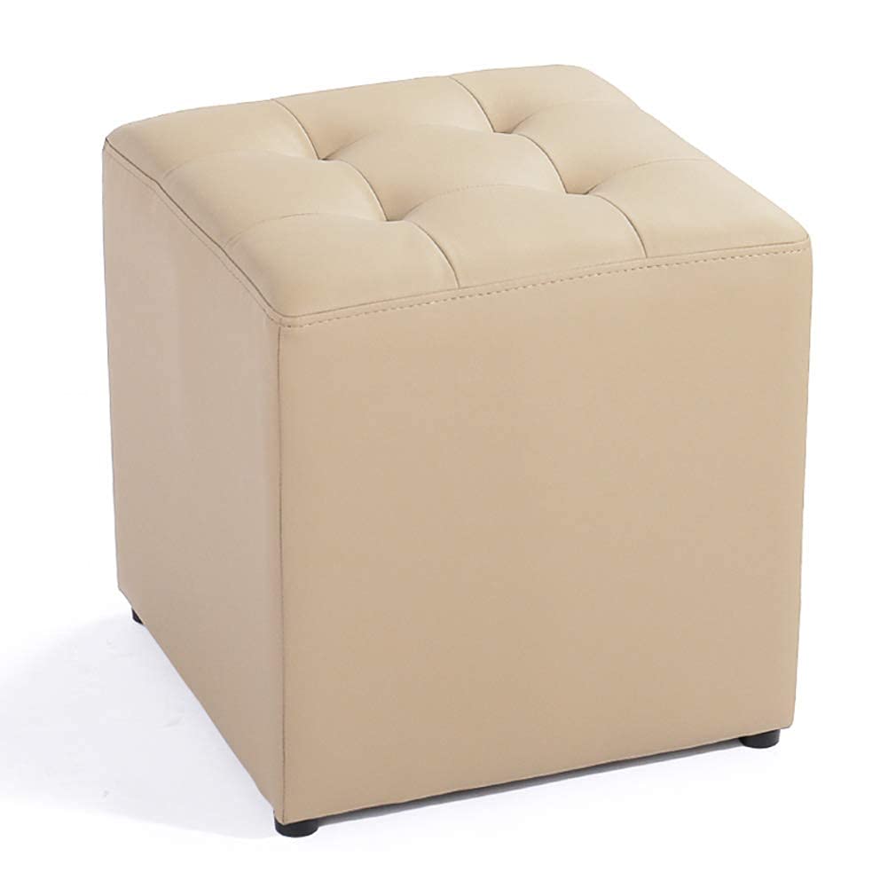 Banc beige 16cm avec assise rembourrée et piétement bois de salon