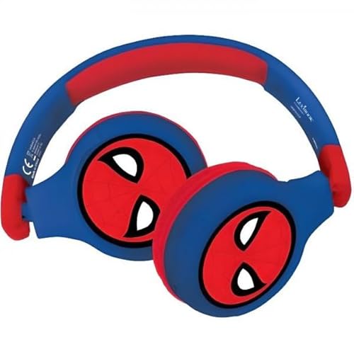 LEXIBOOK HPBT010SP Spiderman 2-in-1 Bluetooth Headphones Stereo Wireless Wired, Kids Safe for Boys Girls, Foldable, Adjustable, red/Blue, Black, Spider-Man LEXIBOOK HPBT010SP Spiderman 2-in-1 Bluetooth Headphones Stereo Wireless Wired, Kids Safe for Boys Girls, Foldable, Adjustable, red/Blue, Black, Spider-Man