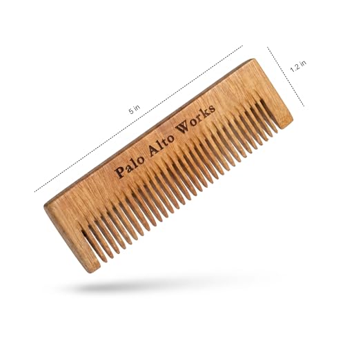 Peine de bolsillo de madera natural antiestático miniatura 7
