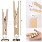 50pcs Clothes Pins 4 Inch Large Wooden Clothespins for Hanging Clothes Laundry, Heavy Duty Spring and Birchwood - Image 2