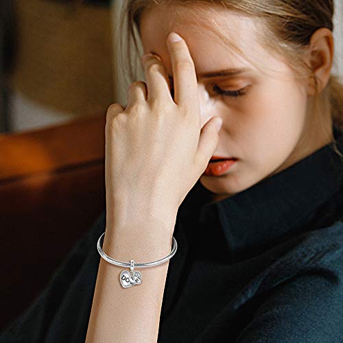 Image of GNOCE Pet Dog Bowl Bead Charm For Women, S925 Sterling Silver Bead Charm NecklaceBracelet for Her, Jewelry Gift