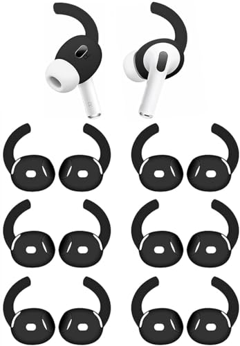 Rqker �X�|�[�c�C���[�`�b�v AirPods Pro 3 2025�N�V��3����Ή� 6�g �\�t�g ����~�� �����h�~ �����p�C���[�`�b�v �t�b�N �C���[�t�b�N�J�o�[ AirPods Pro 3 6�y�A �u���b�N