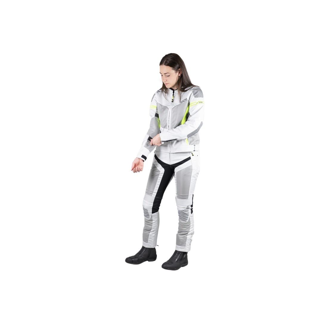 IXS Trigonis-Air Damskie spodnie motocyklowe tekstylne, jasnoszary/czarny, S