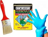 DMS Fernovus Colore Verde Satinato Gel Vernice Smalto Antiruggine in conf da 750 ml con guanti nitrile e pennello inclusi!!! Bundle