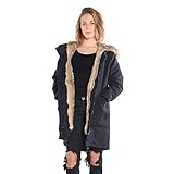 edc by ESPRIT 096CC1G015, Abrigo Mujer, Azul (NAVY), 40 (Talla del fabricante: Large)