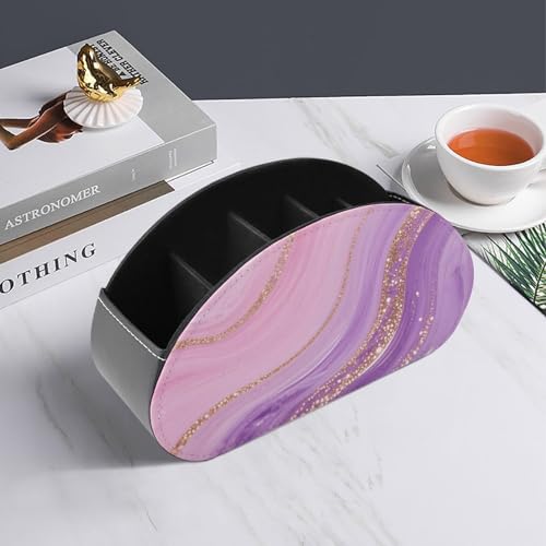 Boîte de rangement en cuir PU avec 5 compartiments ergonomiques pour trier vos télécommandes - 7