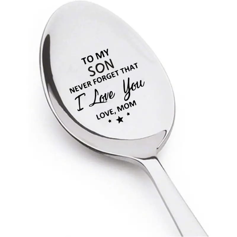Stainless Steel 'I Love You' Spoon for Son on Birthday or Christmas, Ideal for Coffee or Tea Lovers