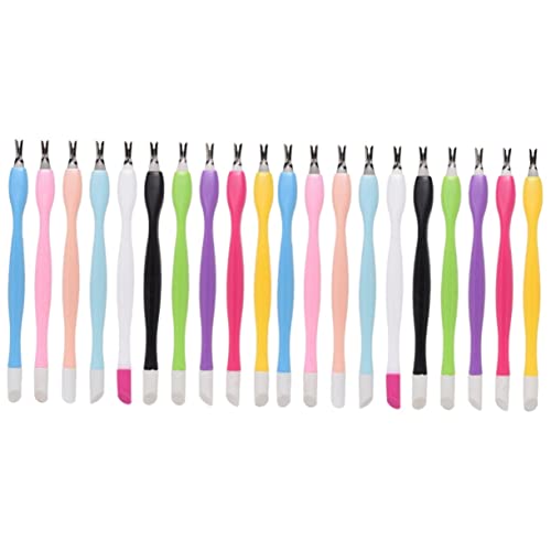SOESFOUFU 2sets 15-piece Nail Cuticle Remover Kit Sturdy Dead Skin Forks Essential Manicure Tools for Nail Art Lovers 15pcs*2