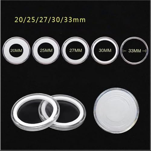 Capsulas plásticas transparentes para monedas 33mm 120 piezas miniatura 3