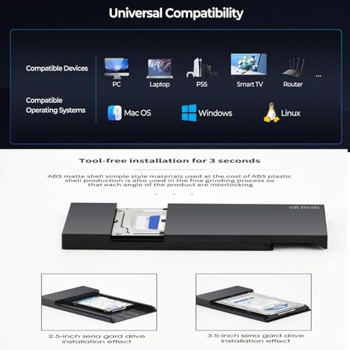Image of USB 3.0 2 in 1 HDD External Hard Disk USB case | 2 in 1 External Hard Drive Casing for 2.5″ & 3.5″ Sata HDD Dual 2.5 inch and 3.5 inch HDD Enclosure (USB3.0 CASING). (Black)